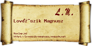 Lovászik Magnusz névjegykártya